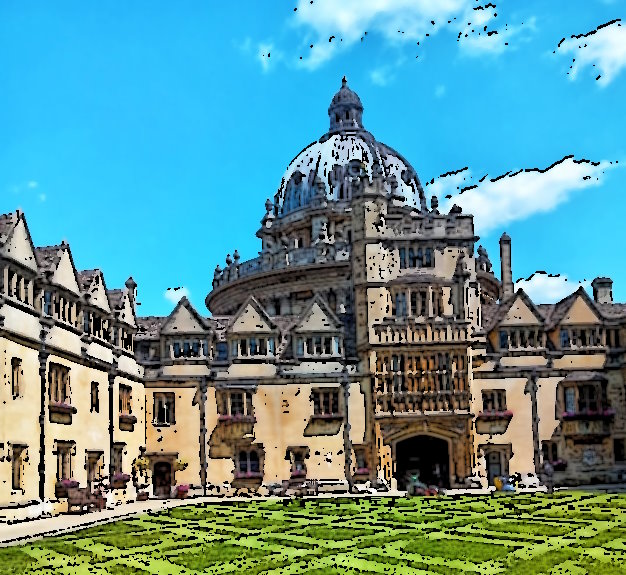 Ink rendering of a Brasenose quad