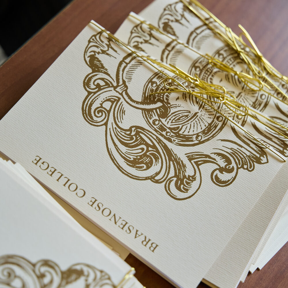 Brasenose College menu cards