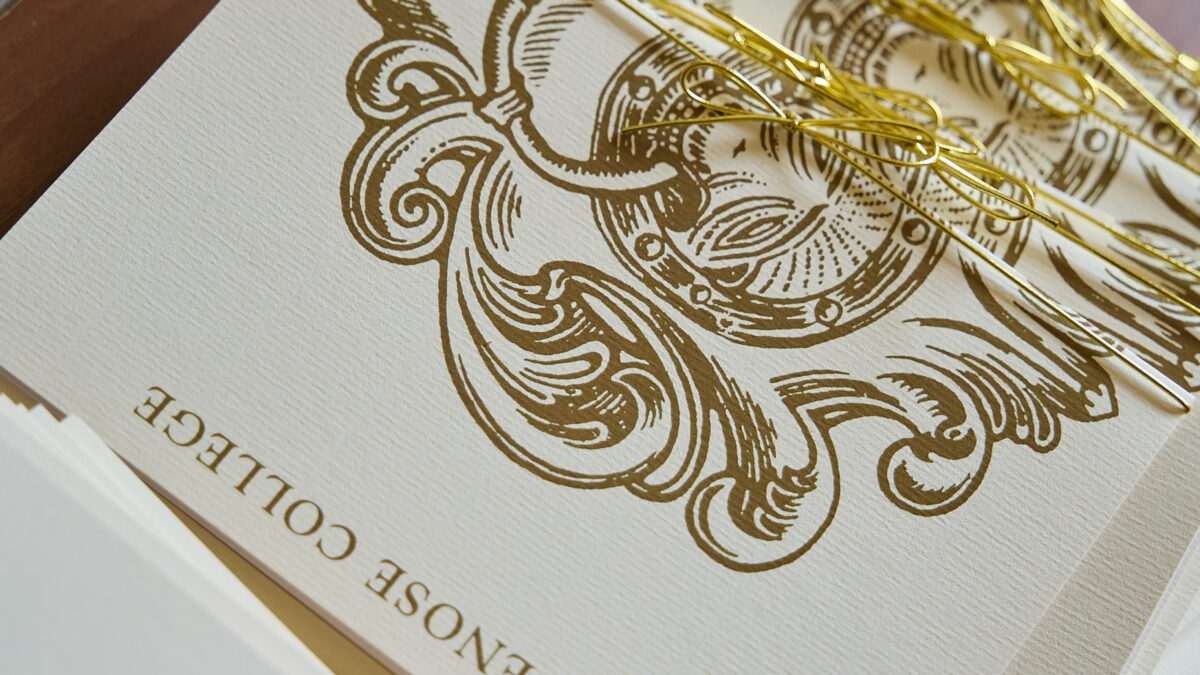 Brasenose College menu cards