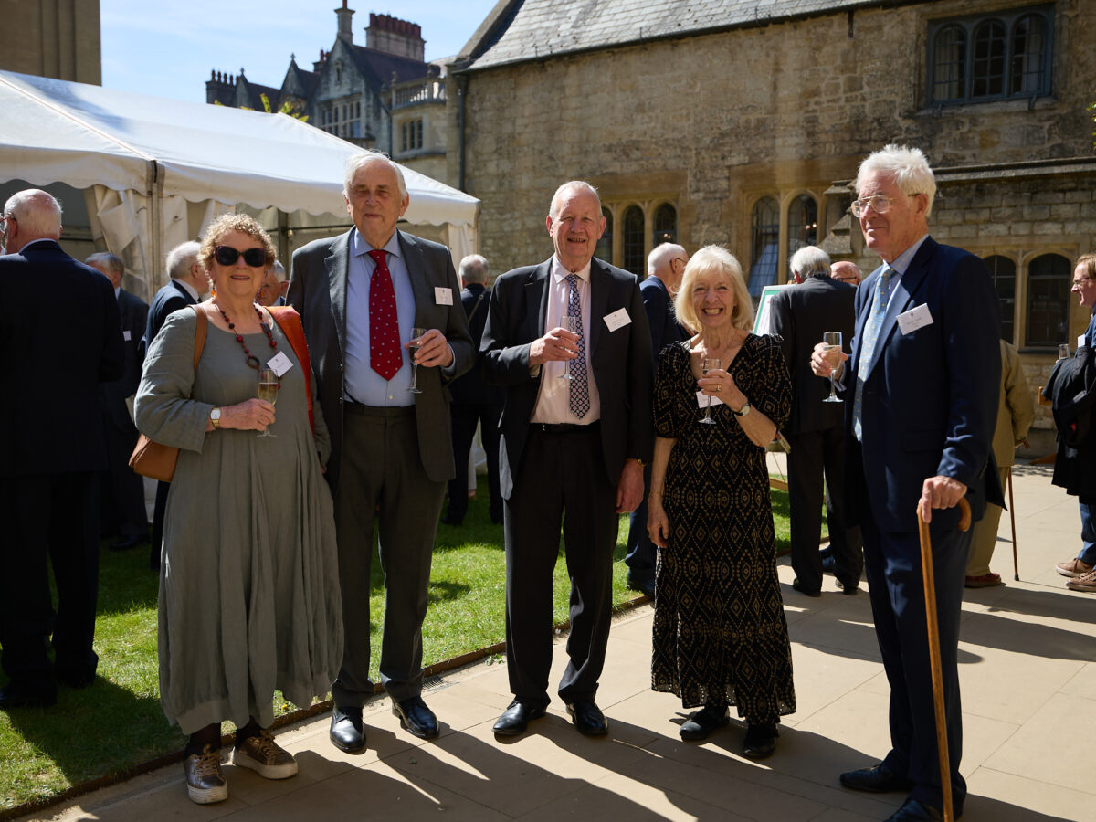 Diamond Jubilee lunch guests posing for a photograph
