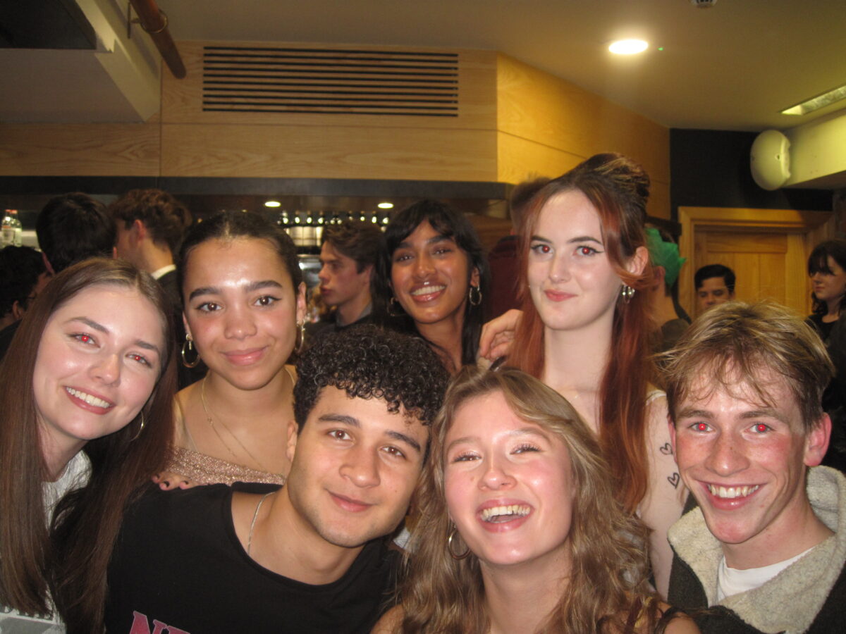 A group of students in the college bar