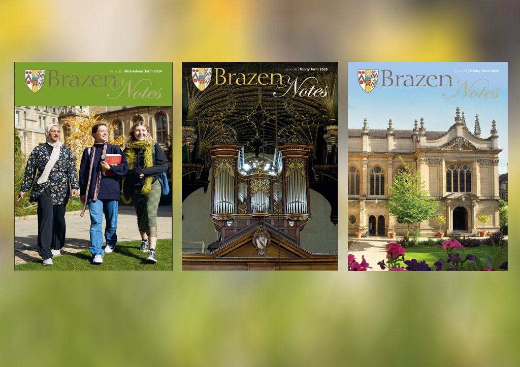 Stack of college magazines displayed together