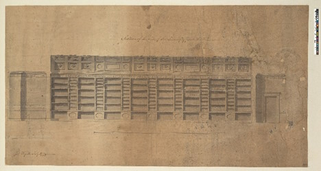 Figure 8 Section of the Side of the Library Opposite the Windows by Wyatt, Jul 1779