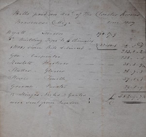 Bills paid on account of the Cloister rooms Brasenose College done 1807 (Buildings 27)