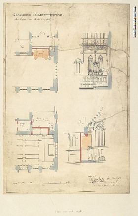 Sir T. G. Jackson's design for new organ case (not carried out, 1890) (B15.1)