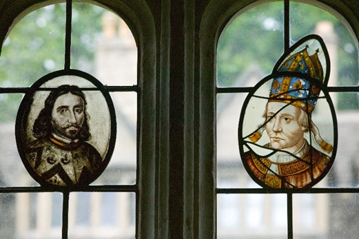 The Founders in the stained glass in Hall