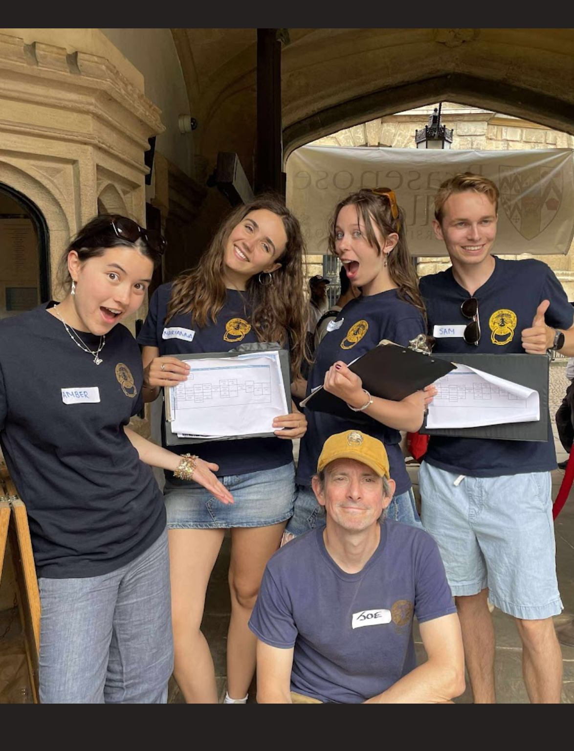 Group of student volunteers and Joe Organ on Open Day