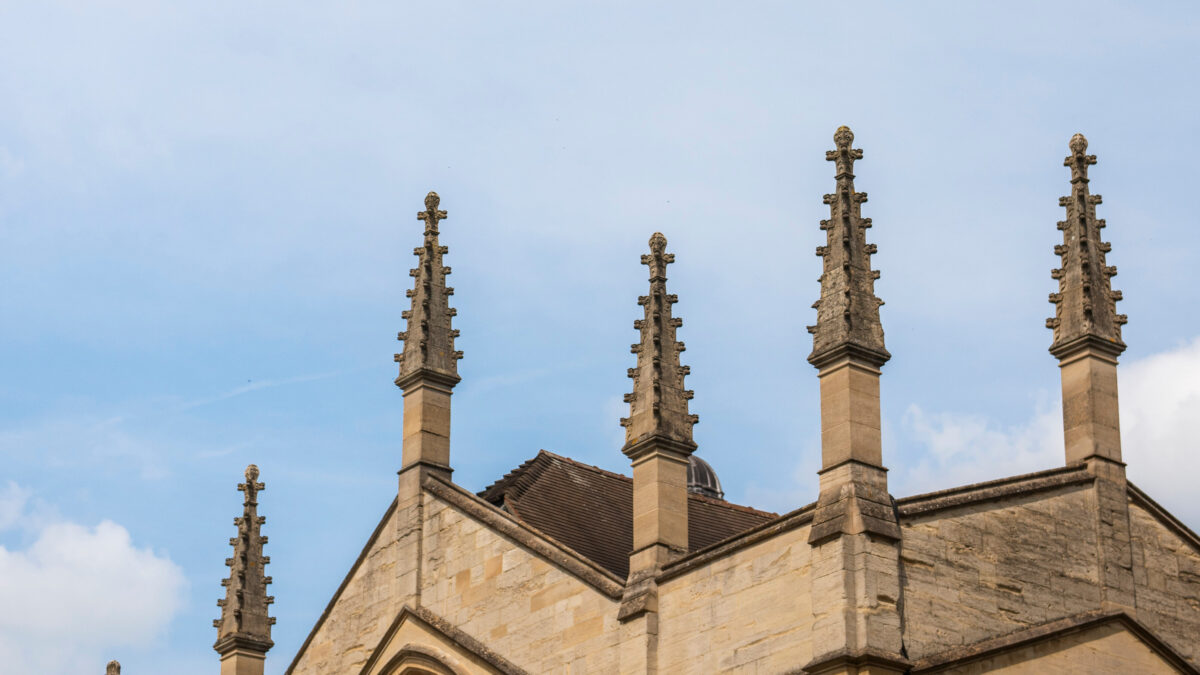 Brasenose College Chapel exterior and blue sky