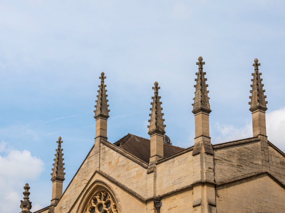 Brasenose College Chapel exterior and blue sky