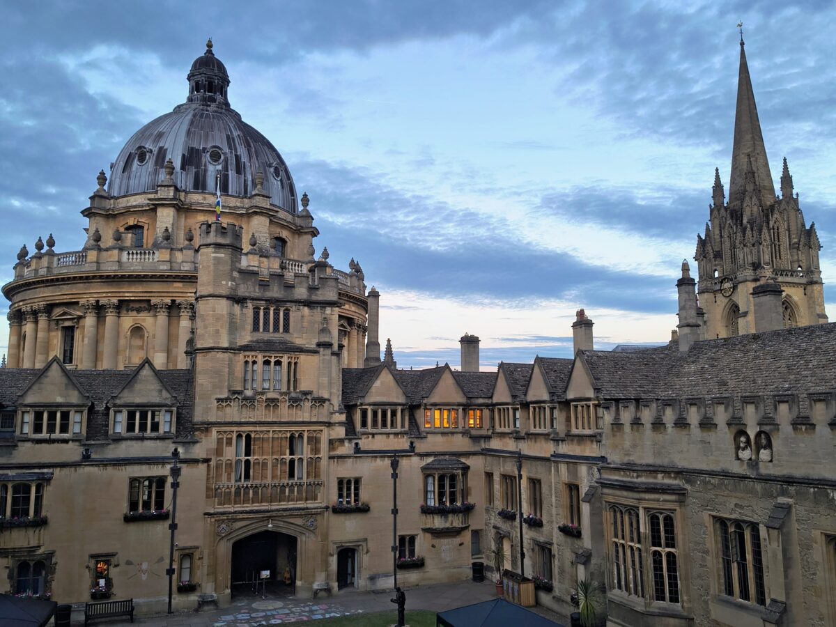 View of Old quad and the Radcliffe camera from a window