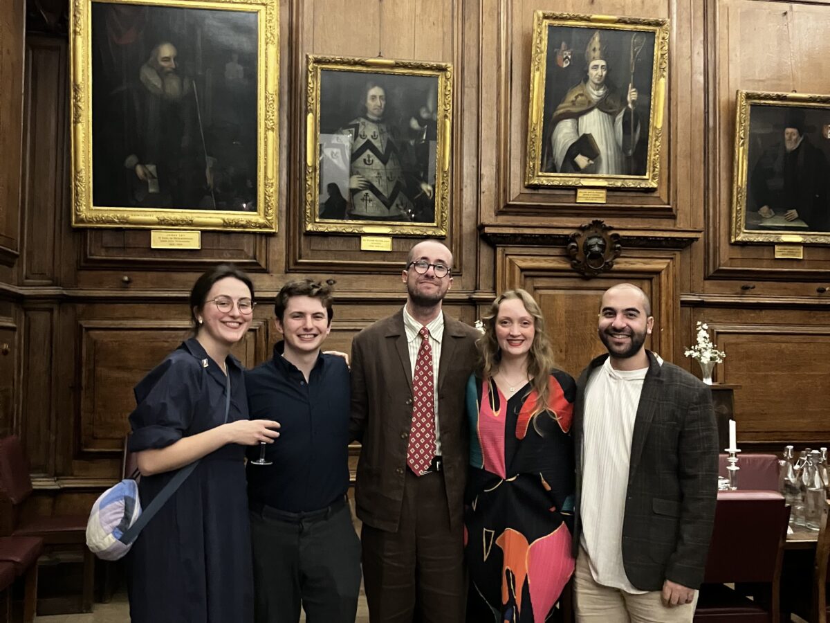 Sophie Cardin and friends in the Brasenose Hall